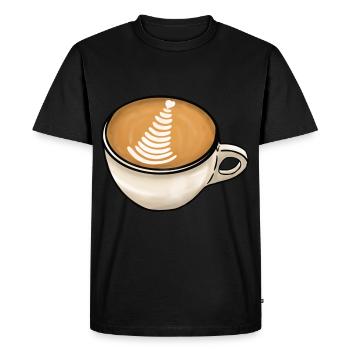 Café cappuccino - T-shirt Premium bio Homme - noir - Devant - Nico (187cm)
