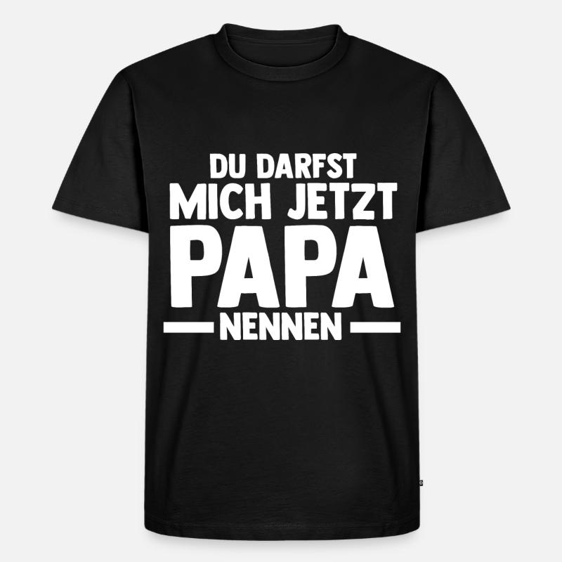 Vater Papi Papa - Männer Premium Bio T-Shirt - Schwarz