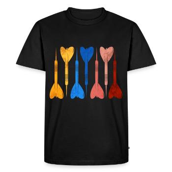 Lecteur de fléchettes rétro Dart - T-shirt Premium bio Homme - noir - Devant - Nico (187cm)