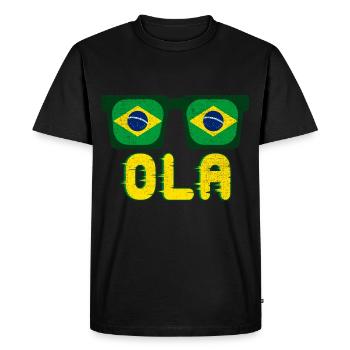 Vacances au Brésil - T-shirt Premium bio Homme - noir - Devant - Nico (187cm)