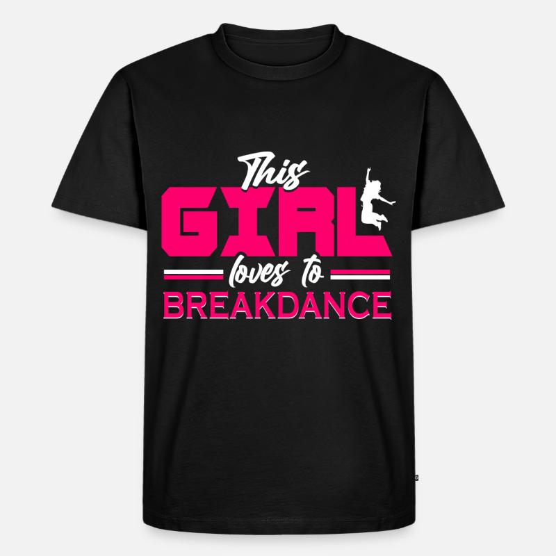 Breakdance Mädchen Breakdancer - Männer Premium Bio T-Shirt - Schwarz