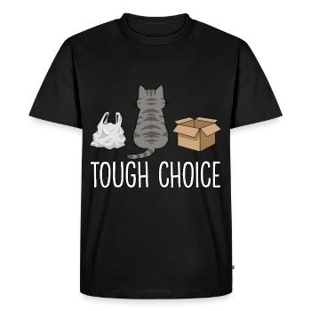 Tough Choice Dicton de chat drôle - T-shirt Premium bio Homme - noir - Devant - Nico (187cm)