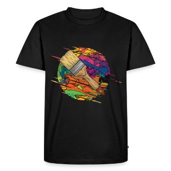 Swipe Brush - Men's Premium Organic T-Shirt - black - Front - Nico (187cm)