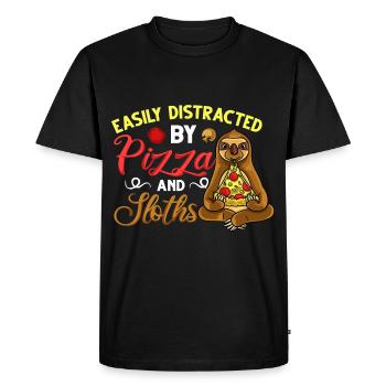 Sloth Pizza Delivery Pizzeria Italian - Men's Premium Organic T-Shirt - black - Front - Nico (187cm)