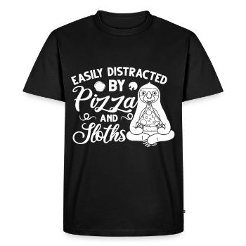 Sloth Pizza Delivery Pizzeria Italian - Men's Premium Organic T-Shirt - black - Front - Nico (187cm)
