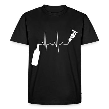 Buveur de vin Vigneron Idée d’amateur de vin - T-shirt Premium bio Homme - noir - Devant - Nico (187cm)