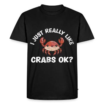 J’aime vraiment les crabes, ok, amusant - T-shirt Premium bio Homme - noir - Devant - Nico (187cm)
