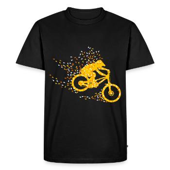 Downhill MTB Geometric - Men's Premium Organic T-Shirt - black - Front - Nico (187cm)