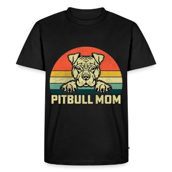 Maman Pitbull - T-shirt Premium bio Homme - noir - Devant - Nico (187cm)