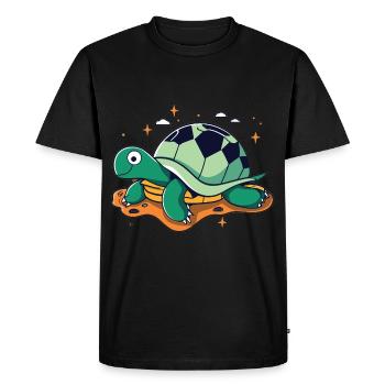 Tortue : Lenteur majestueuse - T-shirt Premium bio Homme - noir - Devant - Nico (187cm)