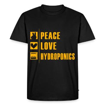 Peace Love Hydroponie - T-shirt Premium bio Homme - noir - Devant - Nico (187cm)