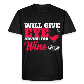 Devient consultation oculaire pour opticien optométriste en vin - T-shirt Premium bio Homme - noir - Devant - Nico (187cm)