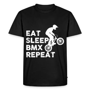 BMX Vélo Sensation Passion - T-shirt Premium bio Homme - noir - Devant - Nico (187cm)