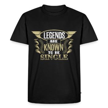 Relation solo célibataire - T-shirt Premium bio Homme - noir - Devant - Nico (187cm)