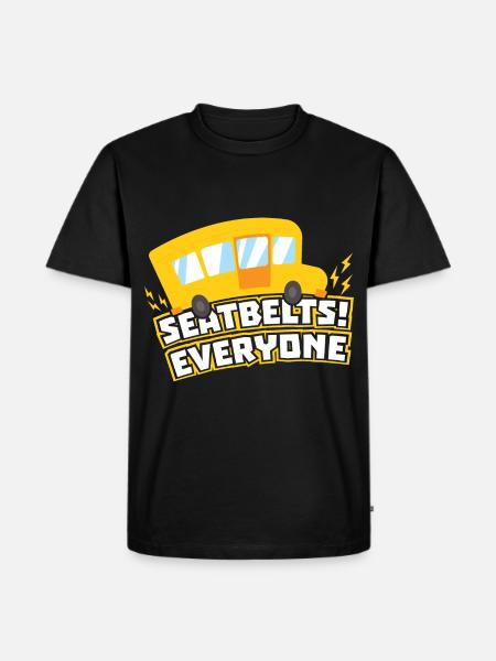 School Bus Seatbelts Everyone - Men's Premium Organic T-Shirt - black