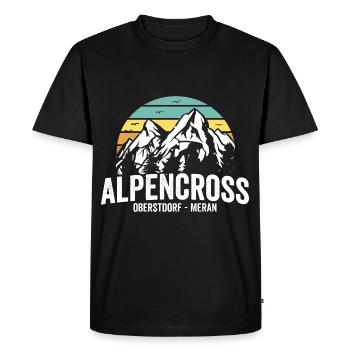 Crossing the Alps Oberstdorf Merano Alpine Cross - Men's Premium Organic T-Shirt - black - Front - Nico (187cm)