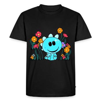 Dragon Dragon Child Kids Baby Toddlers Flower - Men's Premium Organic T-Shirt - black - Front - Nico (187cm)