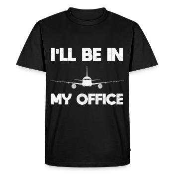 Airplane Pilot Flying Office Cockpit I Gift - Men's Premium Organic T-Shirt - black - Front - Nico (187cm)