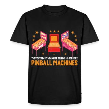Vintage Pinball Machine Retro Arcade Game Liebhab - Men's Premium Organic T-Shirt - black - Front - Nico (187cm)