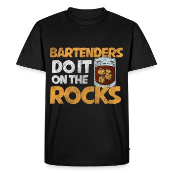 Bar Waiter Drink Humor - Men's Premium Organic T-Shirt - black - Front - Nico (187cm)