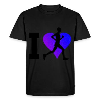 Course Hommes Femmes Jogging Jogging Course à pied - T-shirt Premium bio Homme - noir - Devant - Nico (187cm)