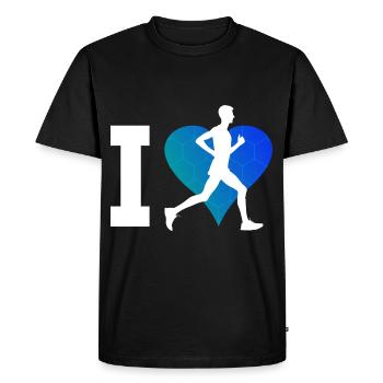 Course à pied Femme Course à pied Fitness Cross Country - T-shirt Premium bio Homme - noir - Devant - Nico (187cm)