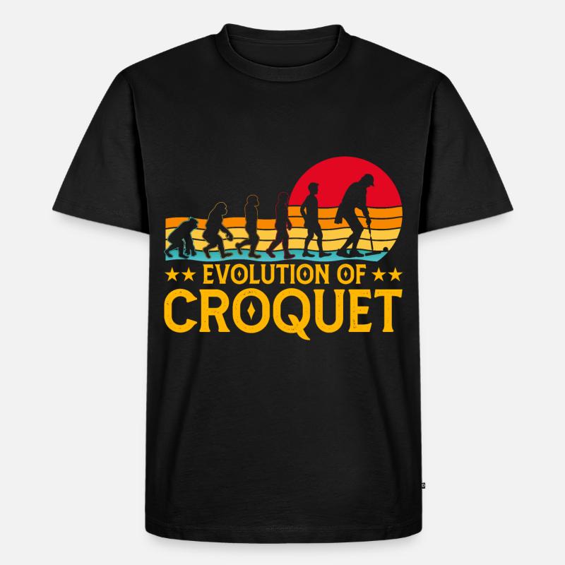 Evolution of Croquet - Männer Premium Bio T-Shirt - Schwarz