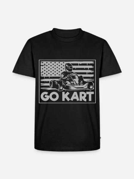 Gokart Go Kart Bil Race - Herre Premium økologisk T-shirt - sort