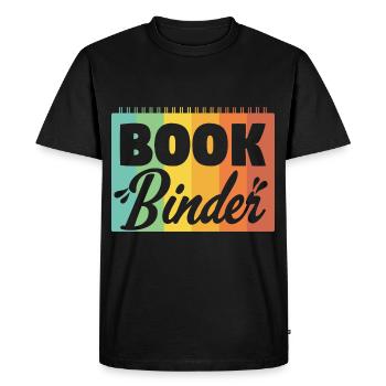 Book Binder College Block Binding - Men's Premium Organic T-Shirt - black - Front - Nico (187cm)