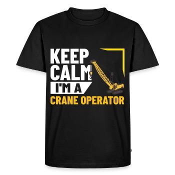 Crane Operator Construction Worker Crane Tower Training - Men's Premium Organic T-Shirt - black - Front - Nico (187cm)