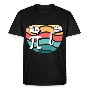 Humour mathématique Pi vs. nombre imaginaire - T-shirt Premium bio Homme - noir - Devant - Nico (187cm)