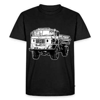W50 LKW NVA Baustellen W50 DDR - Männer Premium Bio T-Shirt - Schwarz - Vorne - Nico (187cm)
