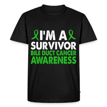 Mois de sensibilisation aux survivants du cancer des canaux biliaires - T-shirt Premium bio Homme - noir - Devant - Nico (187cm)