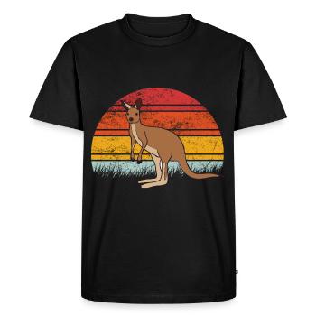 Kangourou - T-shirt Premium bio Homme - noir - Devant - Nico (187cm)