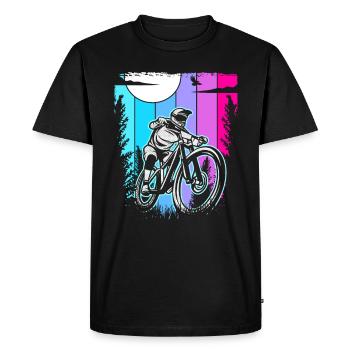 Downhill Biker Mountain Bike - Men's Premium Organic T-Shirt - black - Front - Nico (187cm)
