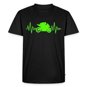 Super sports car racing motorcycle EKG line heartbeat - Men's Premium Organic T-Shirt - black - Front - Nico (187cm)