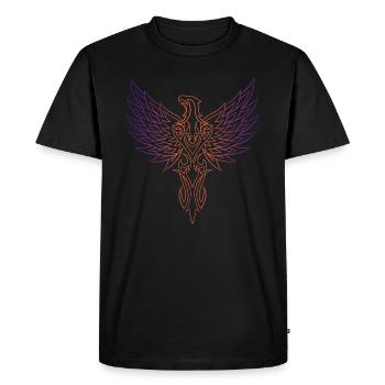 Raven Viking multicolor line art - Men's Premium Organic T-Shirt - black - Front - Nico (187cm)