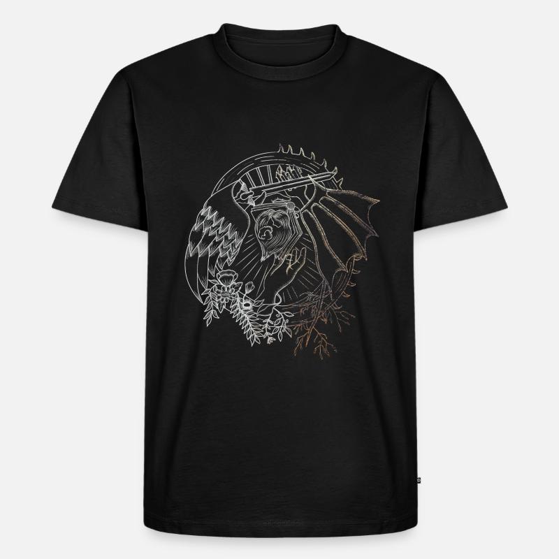 Engel Teufel Gothic - Männer Premium Bio T-Shirt - Schwarz