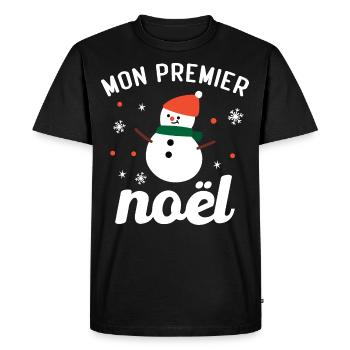 Mon premier noël - T-shirt Premium bio Homme - noir - Devant - Nico (187cm)