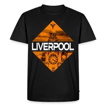 Liverpool England UK City Skyline Home Love - Men's Premium Organic T-Shirt - black - Front - Nico (187cm)