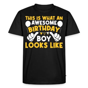 this is what an awesome birthday boy looks like - T-shirt Premium bio Homme - noir - Devant - Nico (187cm)