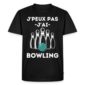 BOWLING 2 - T-shirt Premium bio Homme - noir - Devant - Nico (187cm)