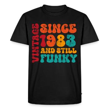 Millésime 1983 - T-shirt Premium bio Homme - noir - Devant - Nico (187cm)