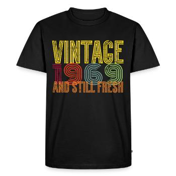 Millésime 1969 - T-shirt Premium bio Homme - noir - Devant - Nico (187cm)