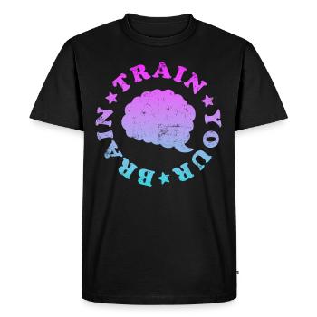 Entraînez votre cerveau - T-shirt Premium bio Homme - noir - Devant - Nico (187cm)