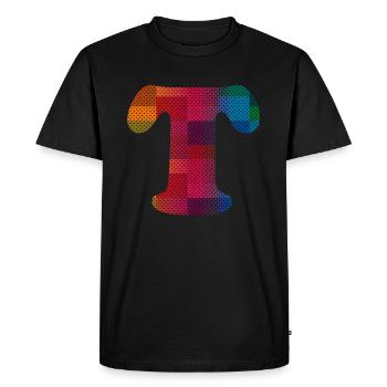 Letter T - Men's Premium Organic T-Shirt - black - Front - Nico (187cm)