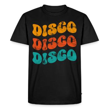 Disco Retro - Men's Premium Organic T-Shirt - black - Front - Nico (187cm)