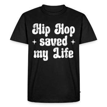 Le hip-hop m’a sauvé la vie - T-shirt Premium bio Homme - noir - Devant - Nico (187cm)