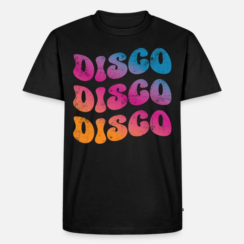 Disco Retro - Männer Premium Bio T-Shirt - Schwarz