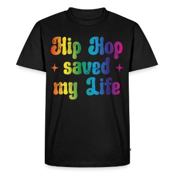 Le hip-hop m’a sauvé la vie - T-shirt Premium bio Homme - noir - Devant - Nico (187cm)
